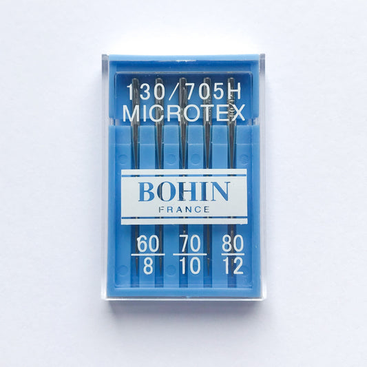 Aiguilles machine à coudre Bohin Microtex 60-70-80 (boîte de 5)