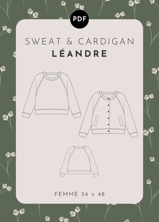 patron couture femme sweat cardigan leandre