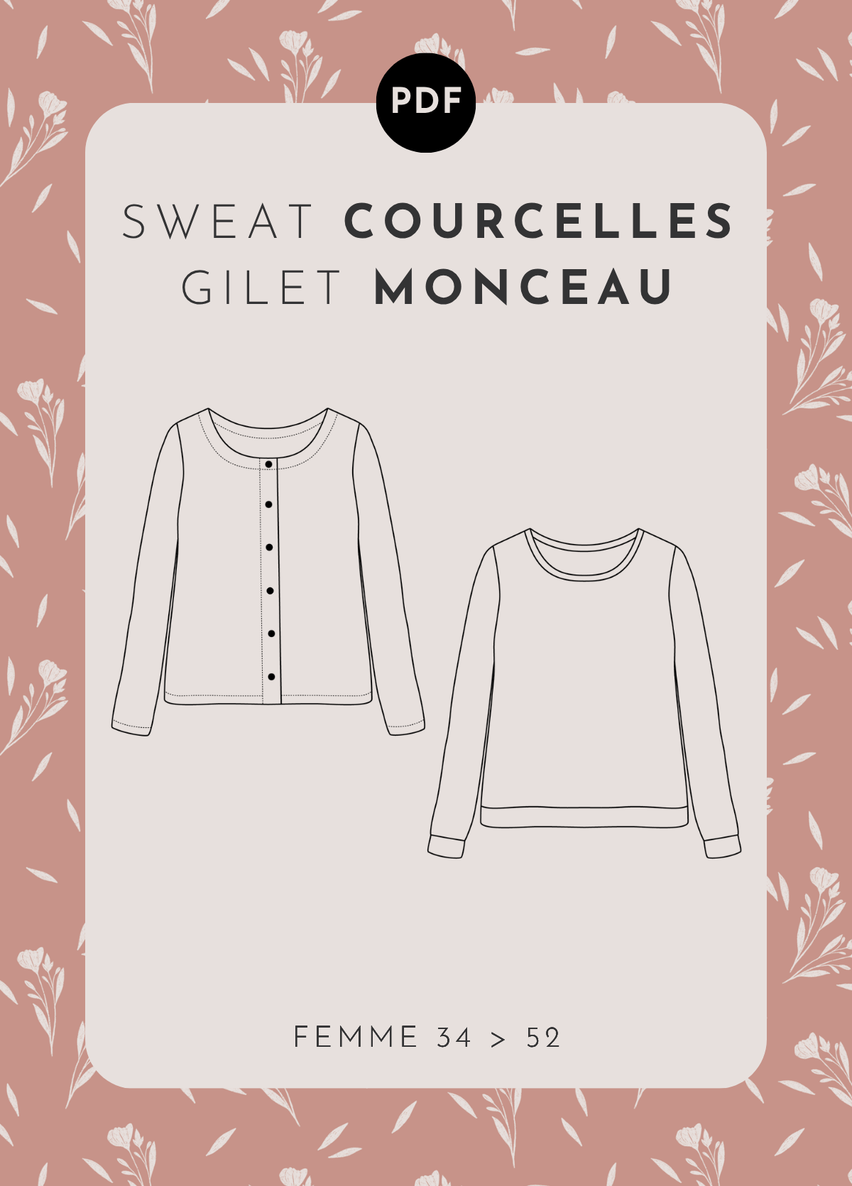 patron couture femme gilet monceau sweat courcelles