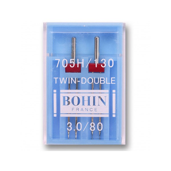 Boîte de 2 aiguilles double 80 BOHIN – écartement 3 mm – Cozy